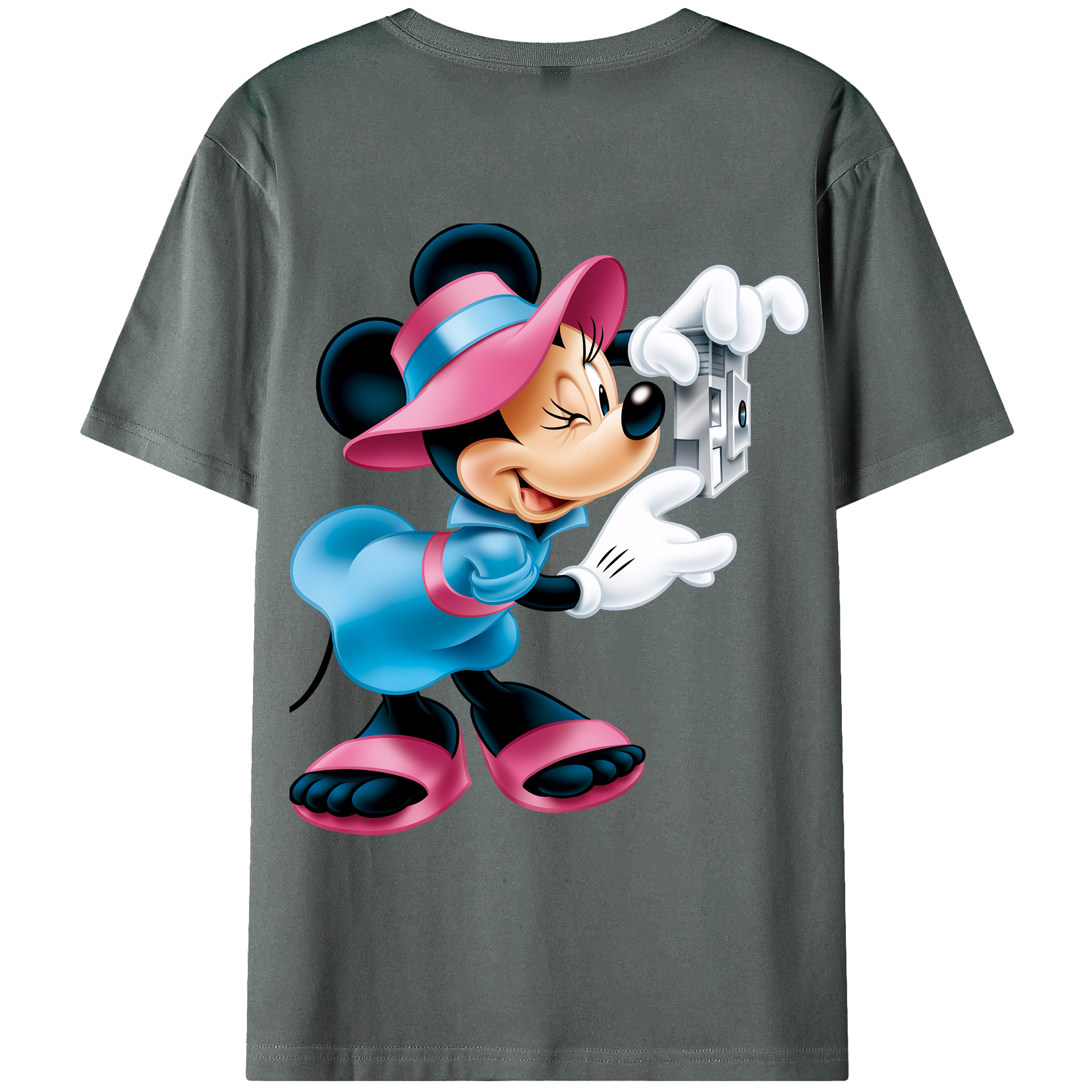 （画像用） ミッキーマウス Mickey Mouse 綿100％ メンズ半袖Tシャツ（バックプリント） 通気性
